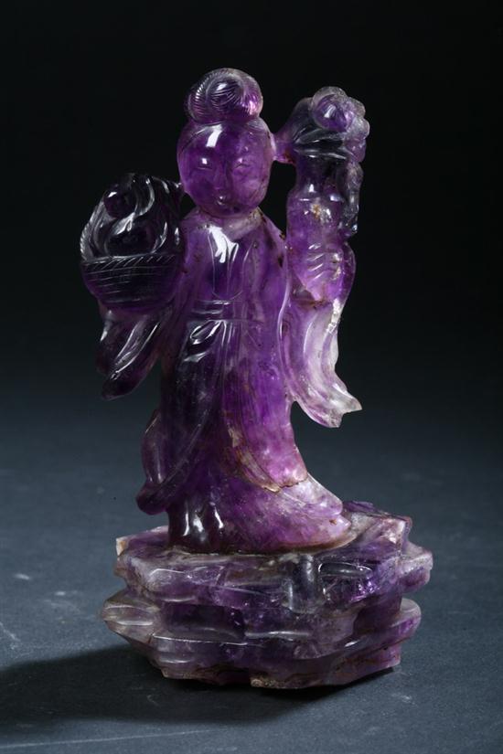 CHINESE AMETHYST FIGURE OF