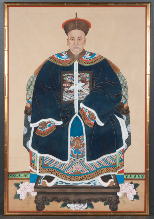Chinese ancestor portrait on silk