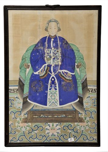 CHINESE ANCESTOR PORTRAIT WEARING A