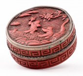 CHINESE ANTIQUE CINNABAR DECOR