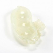 CHINESE ANTIQUE JADE PEA POD B
