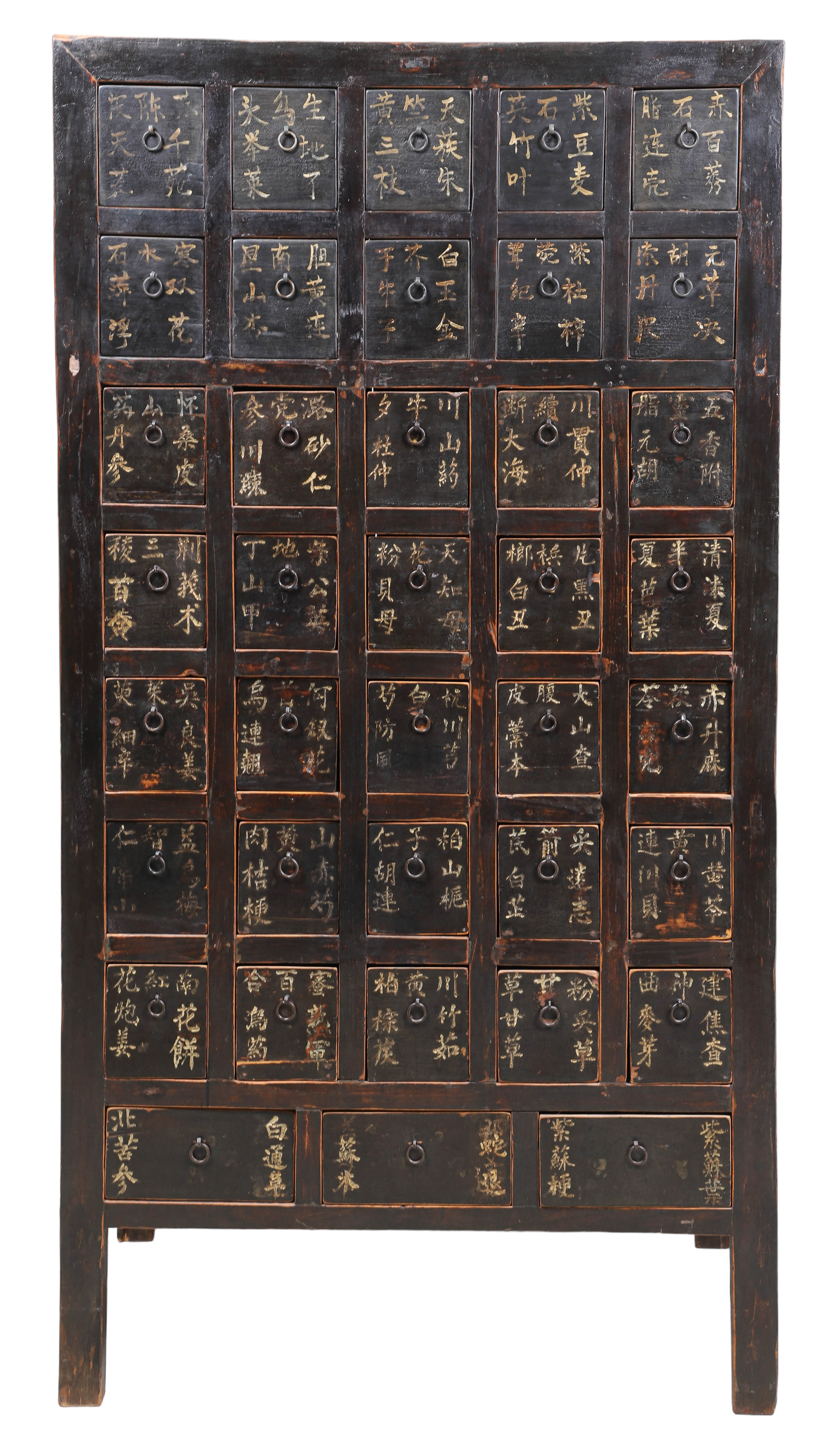 Chinese apothecary cabinet, gilt