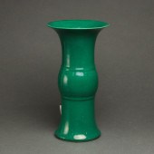 CHINESE APPLE-GREEN CRACKLE GL