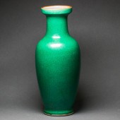 CHINESE APPLE-GREEN CRACKLE GL