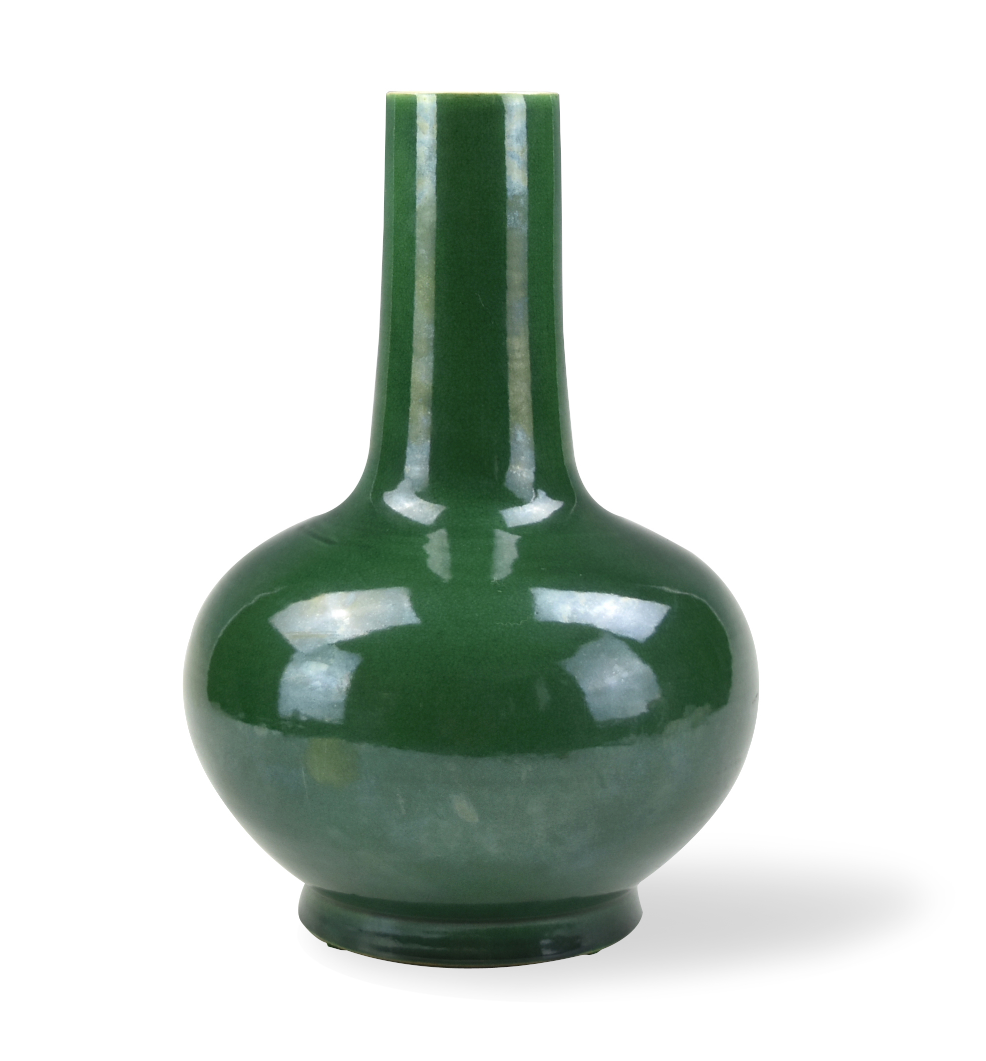 CHINESE APPLE-GREEN GLAZED GLOBULAR