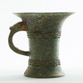 CHINESE ARCHAIC BRONZE WINE VE