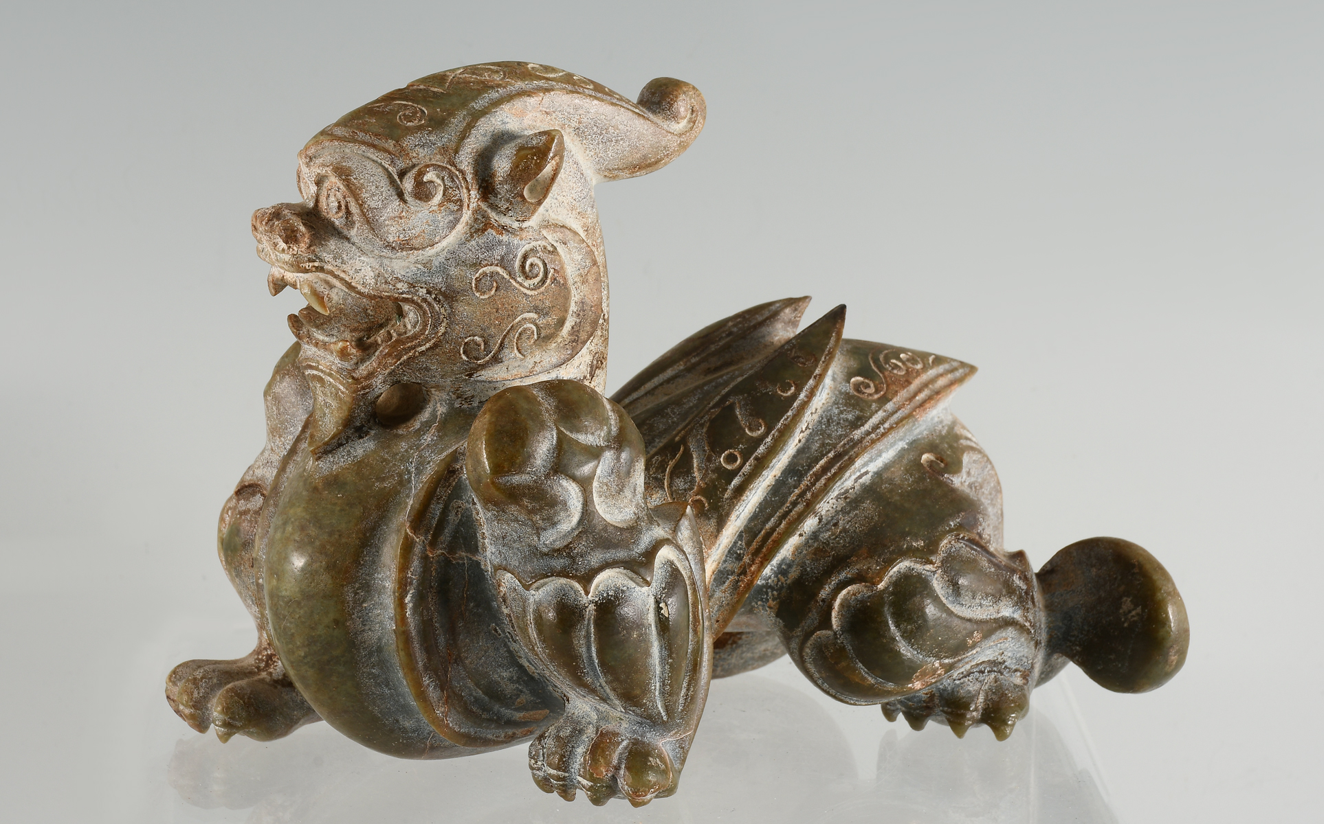 CHINESE ARCHAIC CARVED CHI-LIN