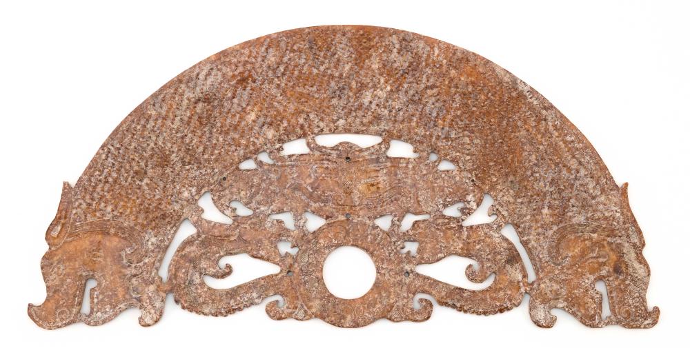 CHINESE ARCHAIC-STYLE BROWN JADE