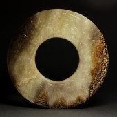 CHINESE ARCHAISTIC JADE BI DIS