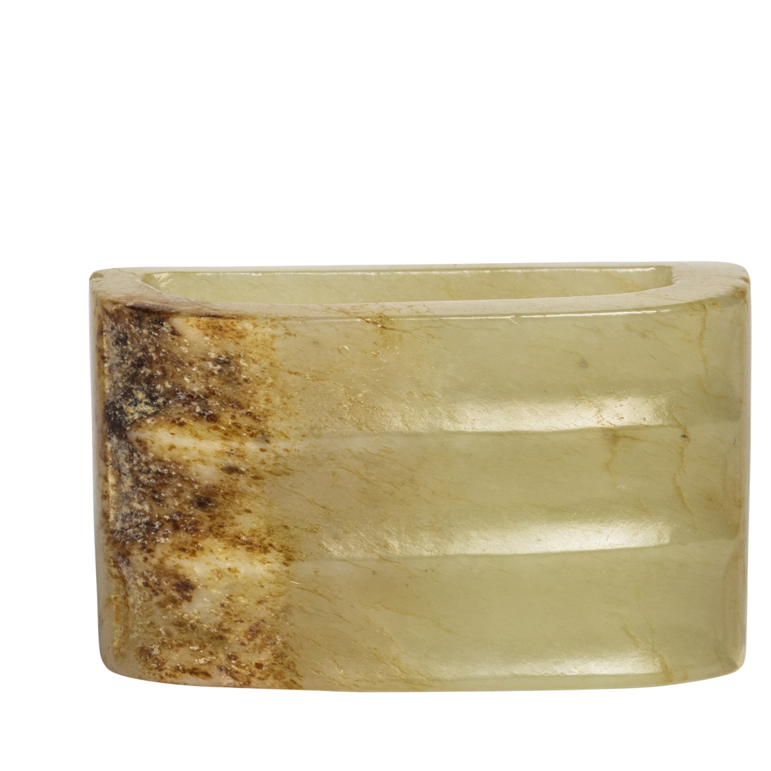 CHINESE ARCHAISTIC MOTTLED JADE