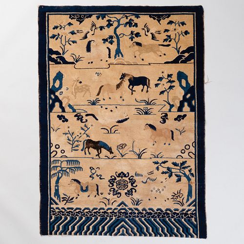 CHINESE ART DECO BLUE AND WHITE