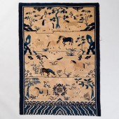 CHINESE ART DECO BLUE AND WHIT