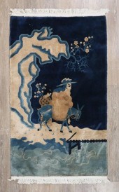 CHINESE ART DECO FIGURAL RUGCh