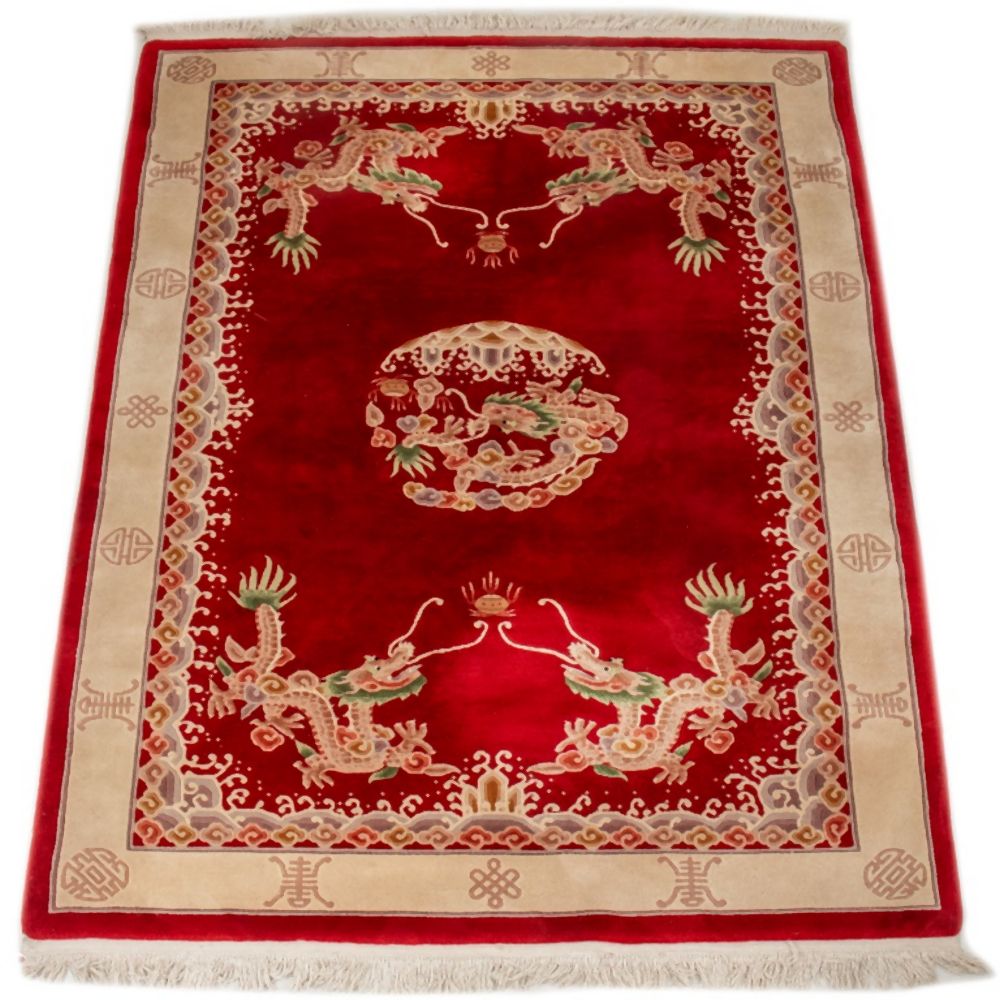 CHINESE ART DECO STYLE CARPET, 9' X