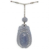 CHINESE ART DECO WHITE GOLD AG