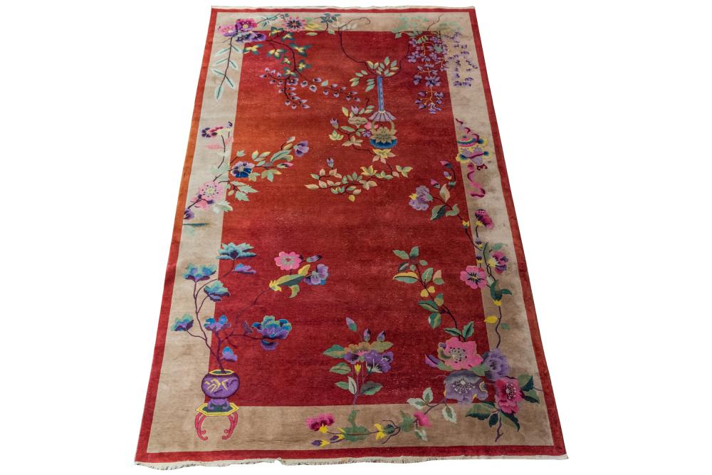CHINESE ART DECO WOOL