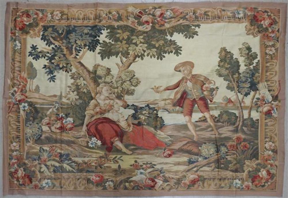 CHINESE AUBUSSON DESIGN RUG, 7 FT