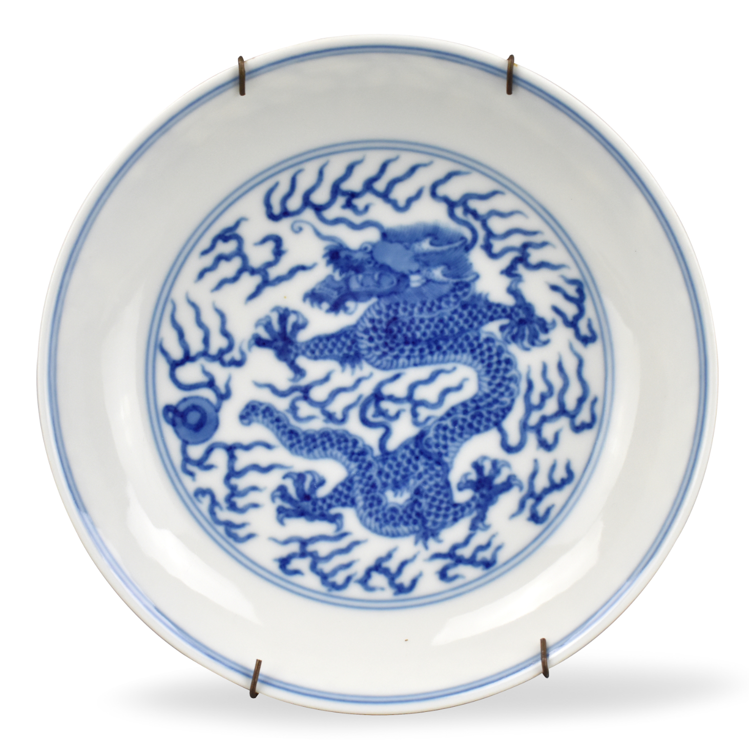 CHINESE B & W DRAGON PLATE, GUANGXU