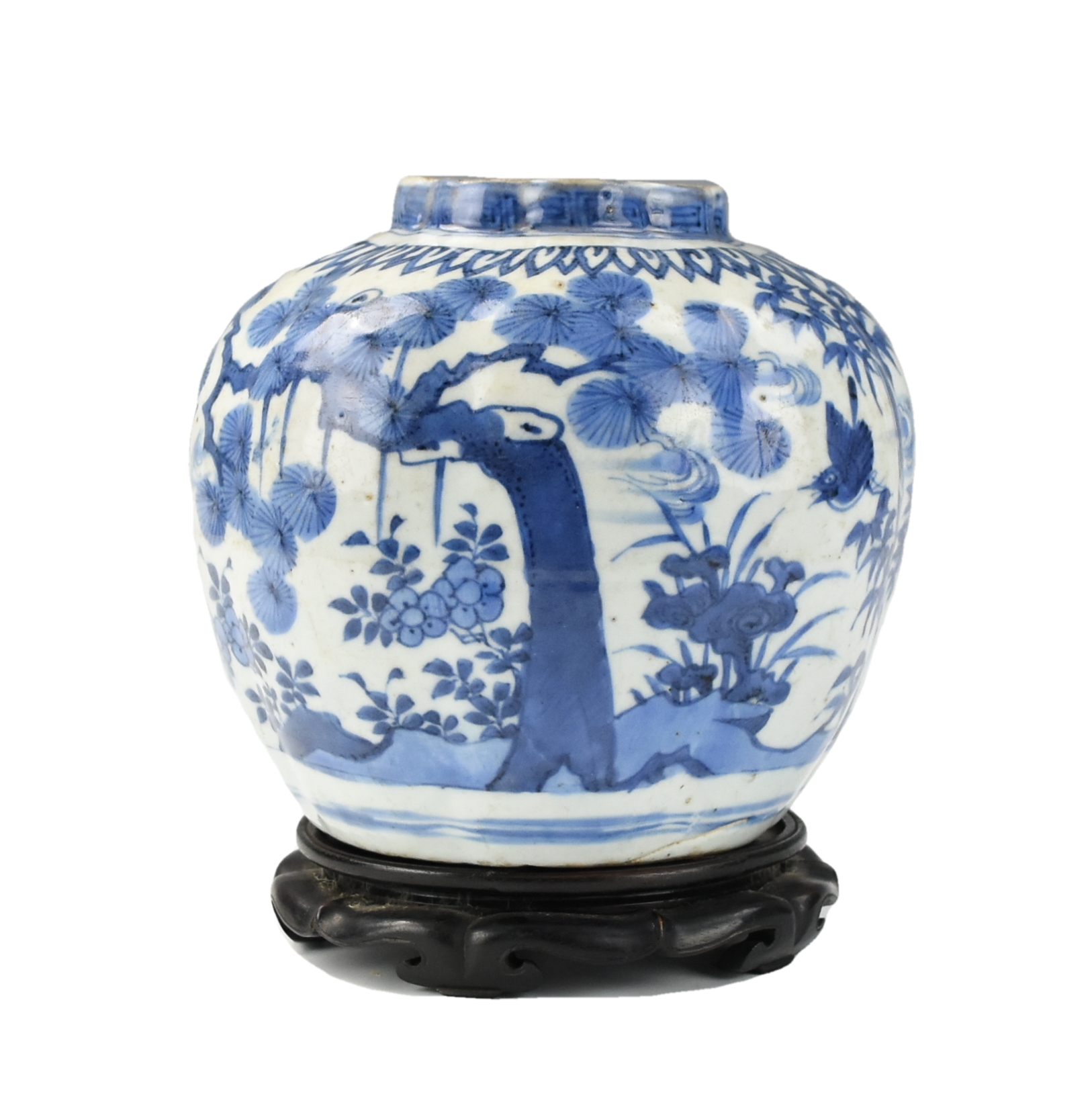 CHINESE B & W MELON SHAPED BIRD