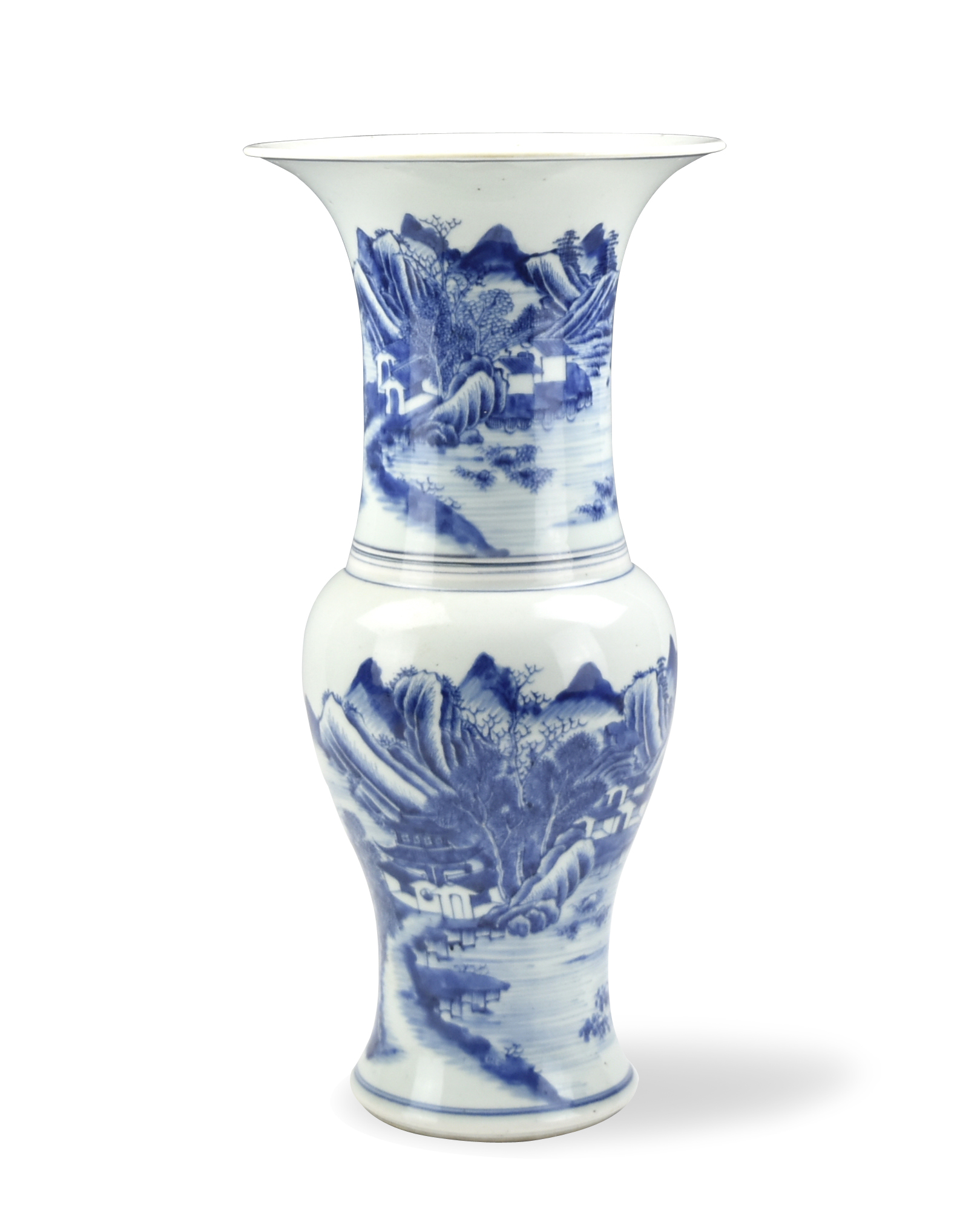 CHINESE B & W YENYEN VASE W/