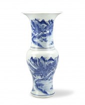 CHINESE B & W YENYEN VASE W/ L