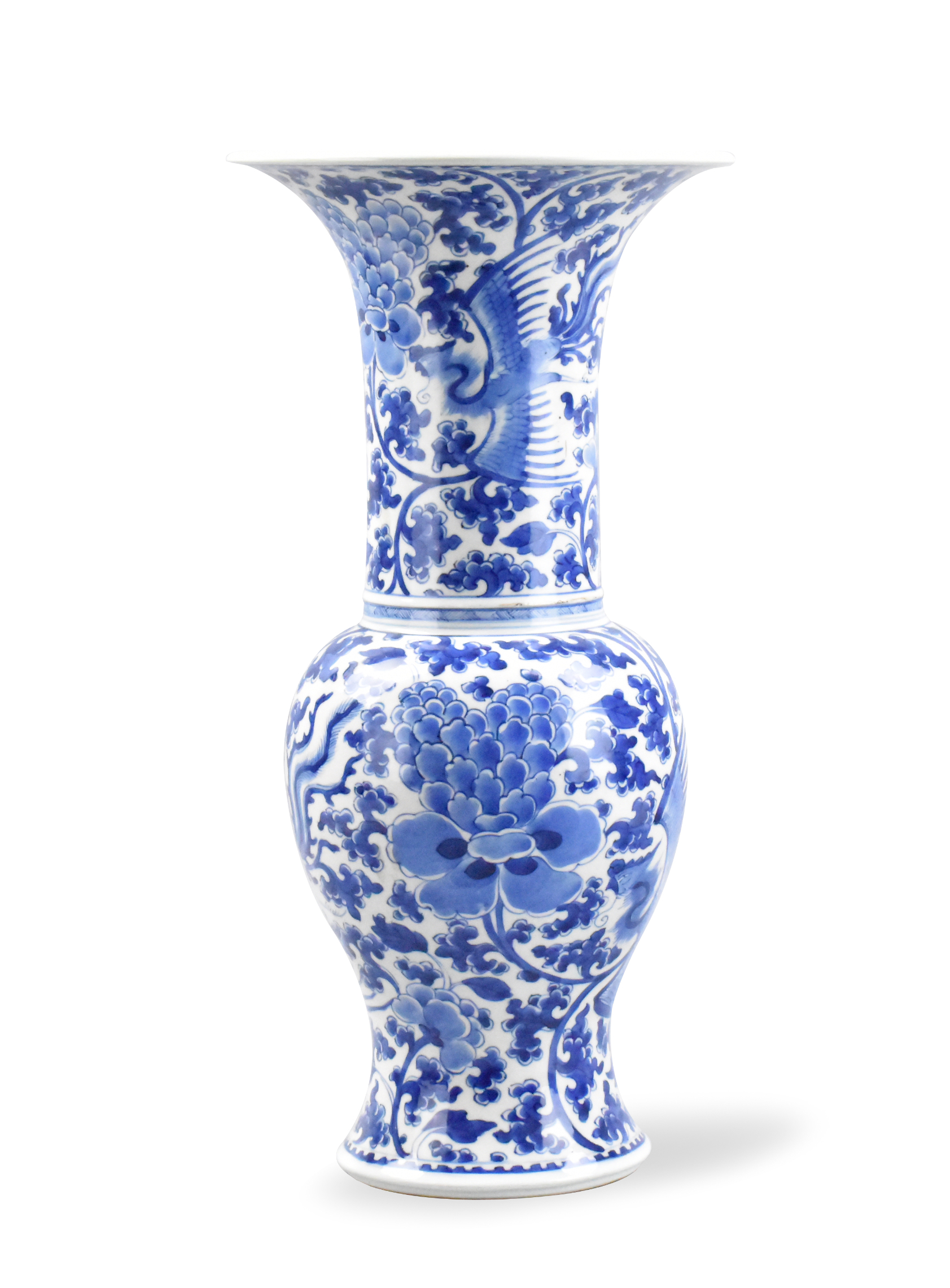 CHINESE B & W YENYEN VASE W/