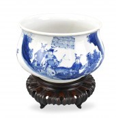 CHINESE B & WCENSER W/ FIGURE,
