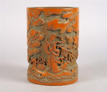 Chinese bamboo brushpot    19th