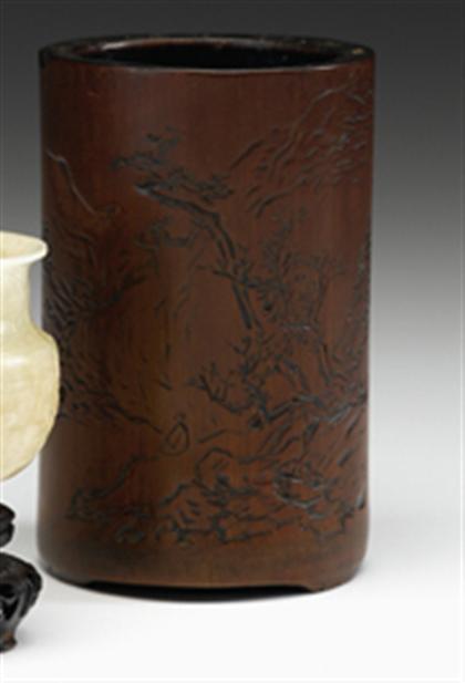 Chinese bamboo brushpot    mid qing