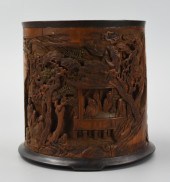 CHINESE BAMBOO CARVED BRUSHPOT