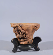CHINESE BAMBOO CARVED LIBATION
