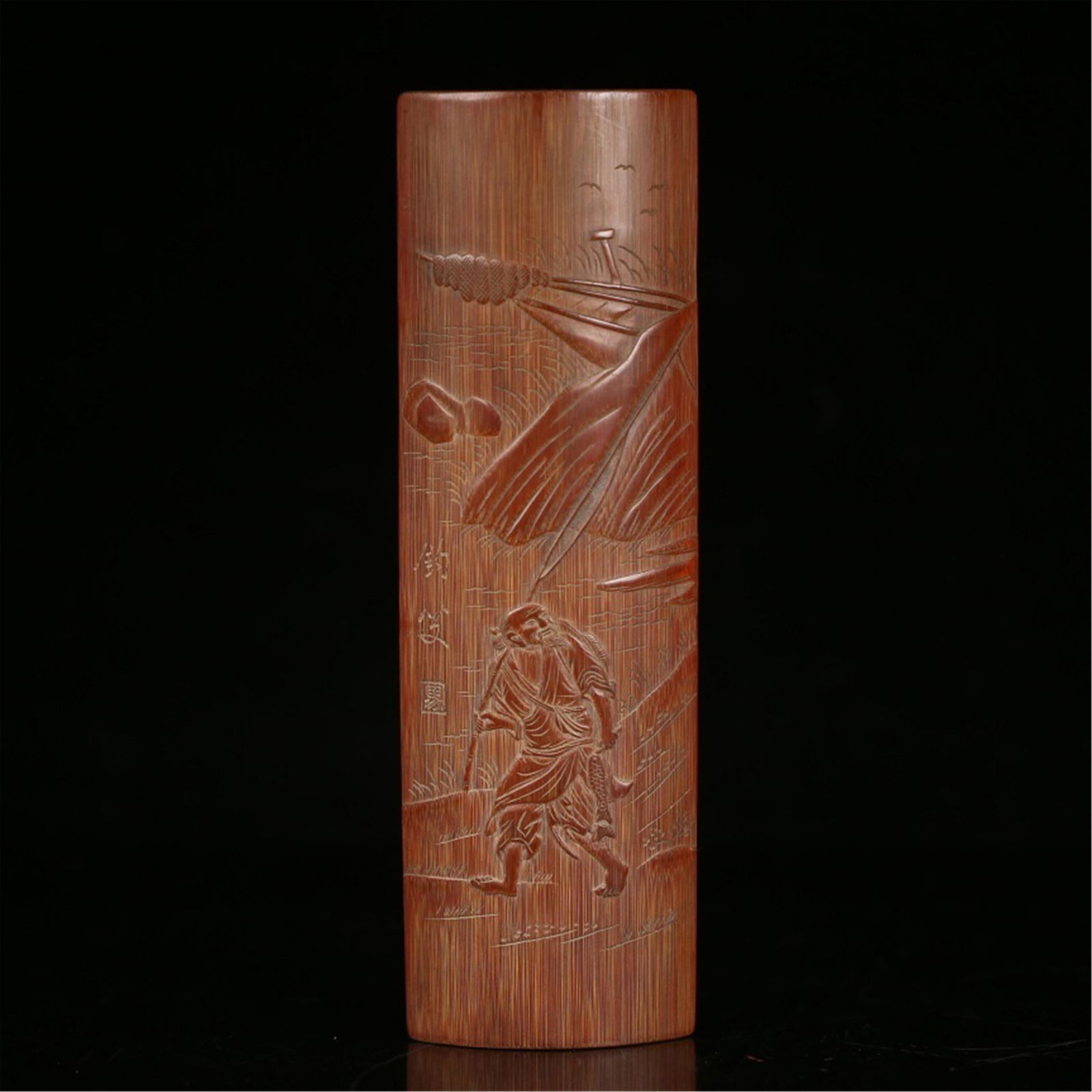 CHINESE BAMBOO CRAVED ARM