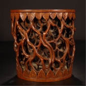 CHINESE BAMBOO CRAVED BRUSH PO