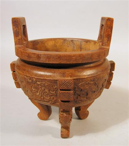 Chinese bamboo 'Ding' censer   