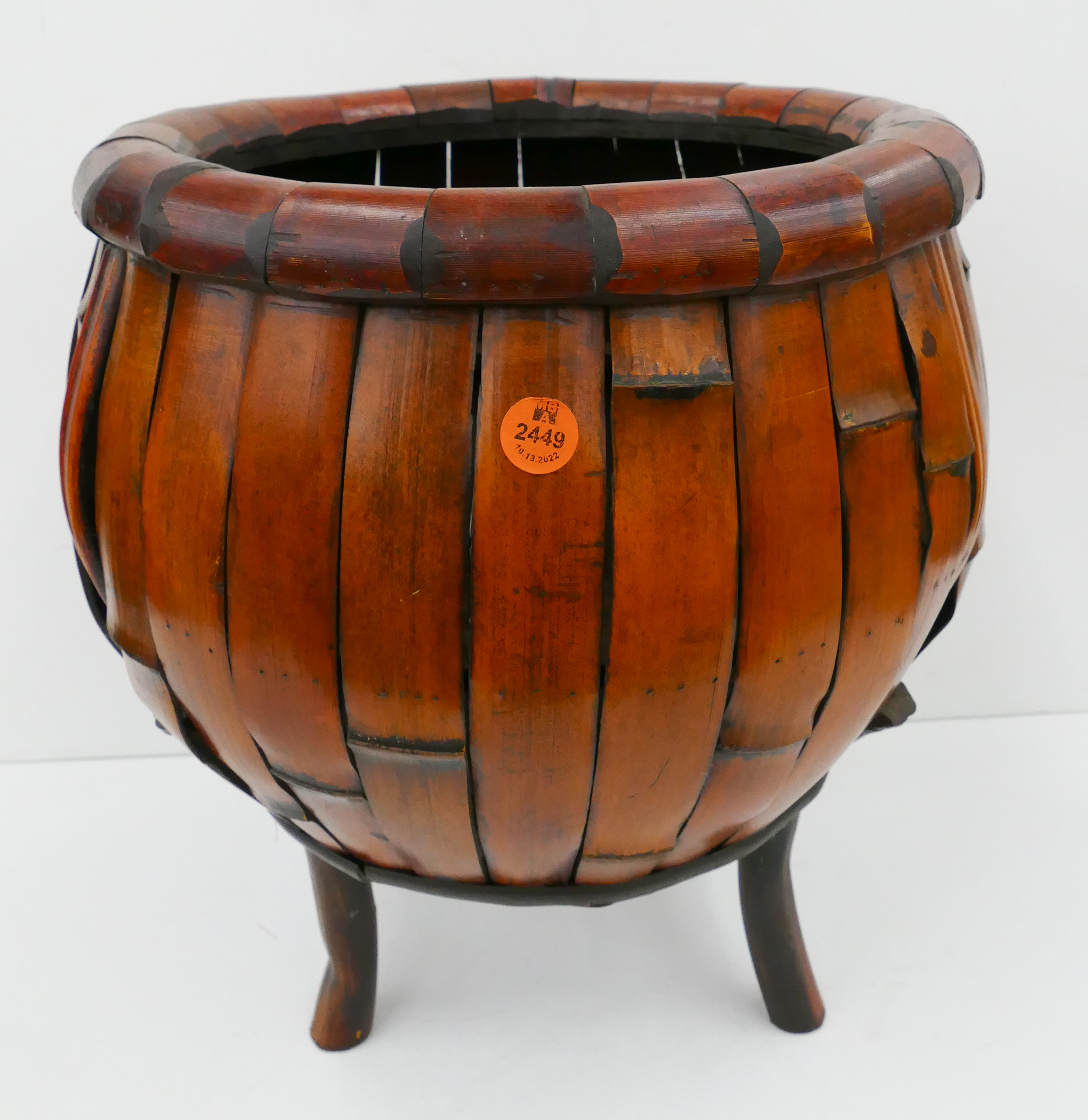 Chinese Bamboo Footed Planter- 13''