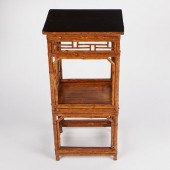 CHINESE BAMBOO LACQUER 2-TIERE