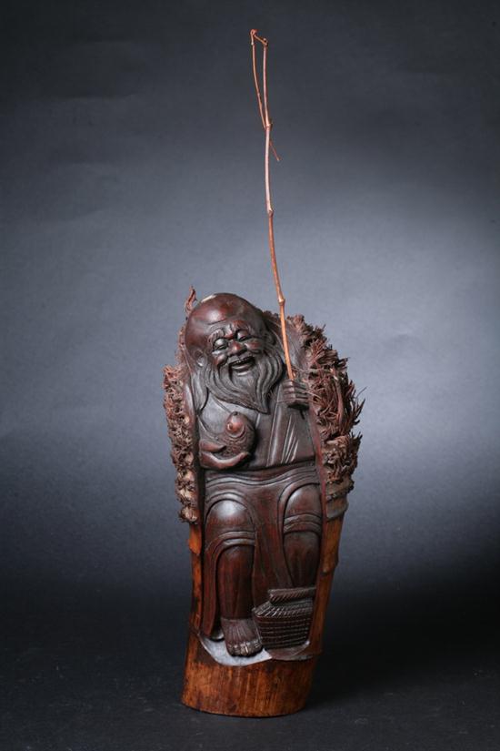 CHINESE BAMBOO ROOT FIGURE OF