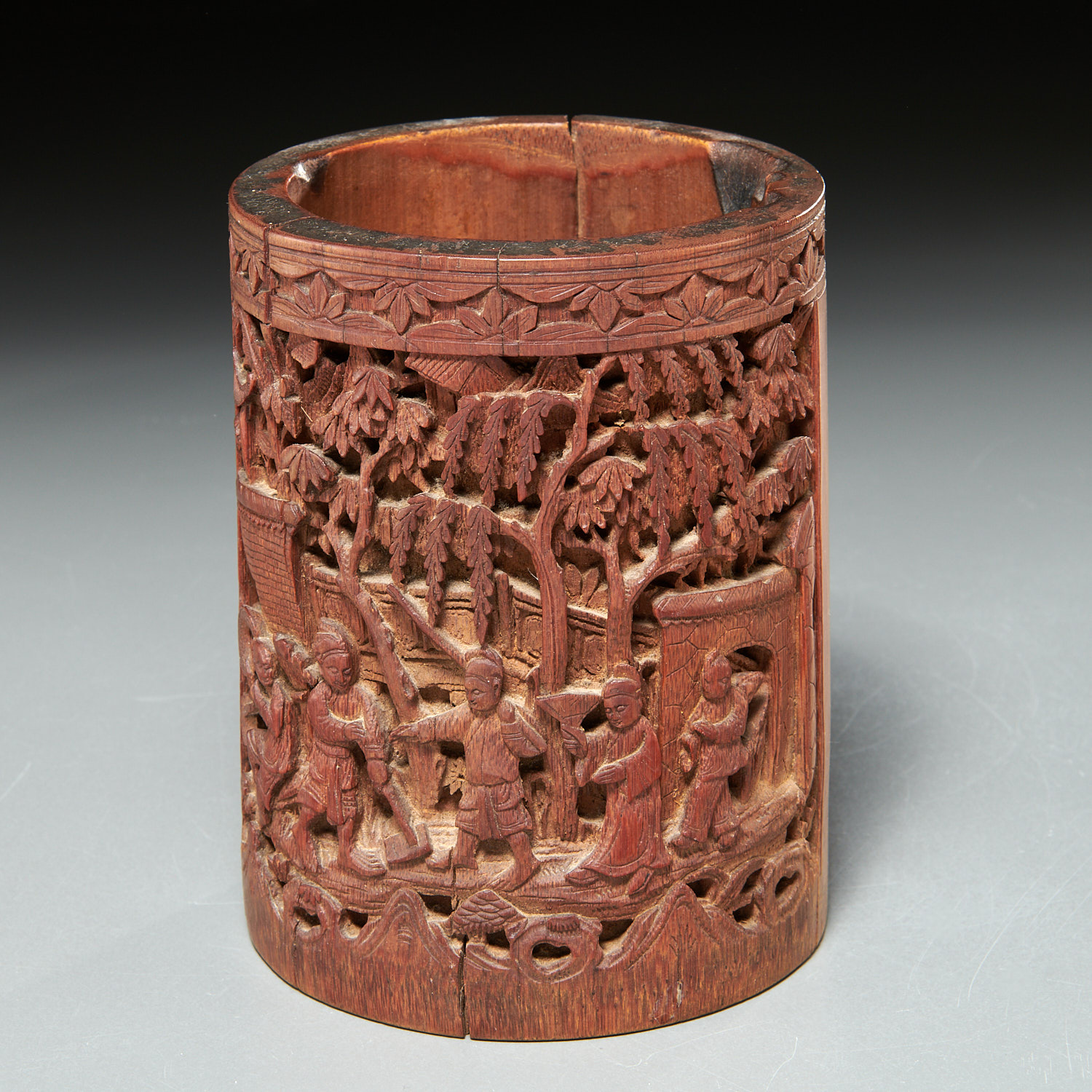 CHINESE BAMBOO SCHOLARS BRUSH POT