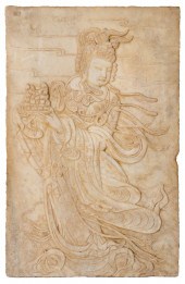 CHINESE BAS RELIEF MARBLE PANE
