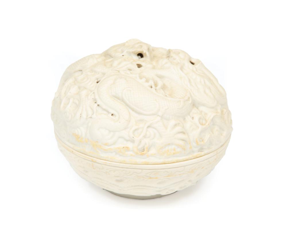 CHINESE BISQUE PORCELAIN COVERED