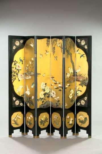 Chinese Black-and-Gold Carved