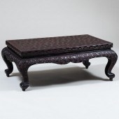 CHINESE BLACK AND RED CARVED L