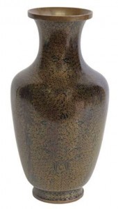 CHINESE BLACK CLOISONNE ENAMEL
