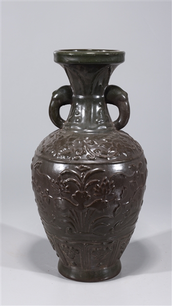 Chinese black glaze vase with