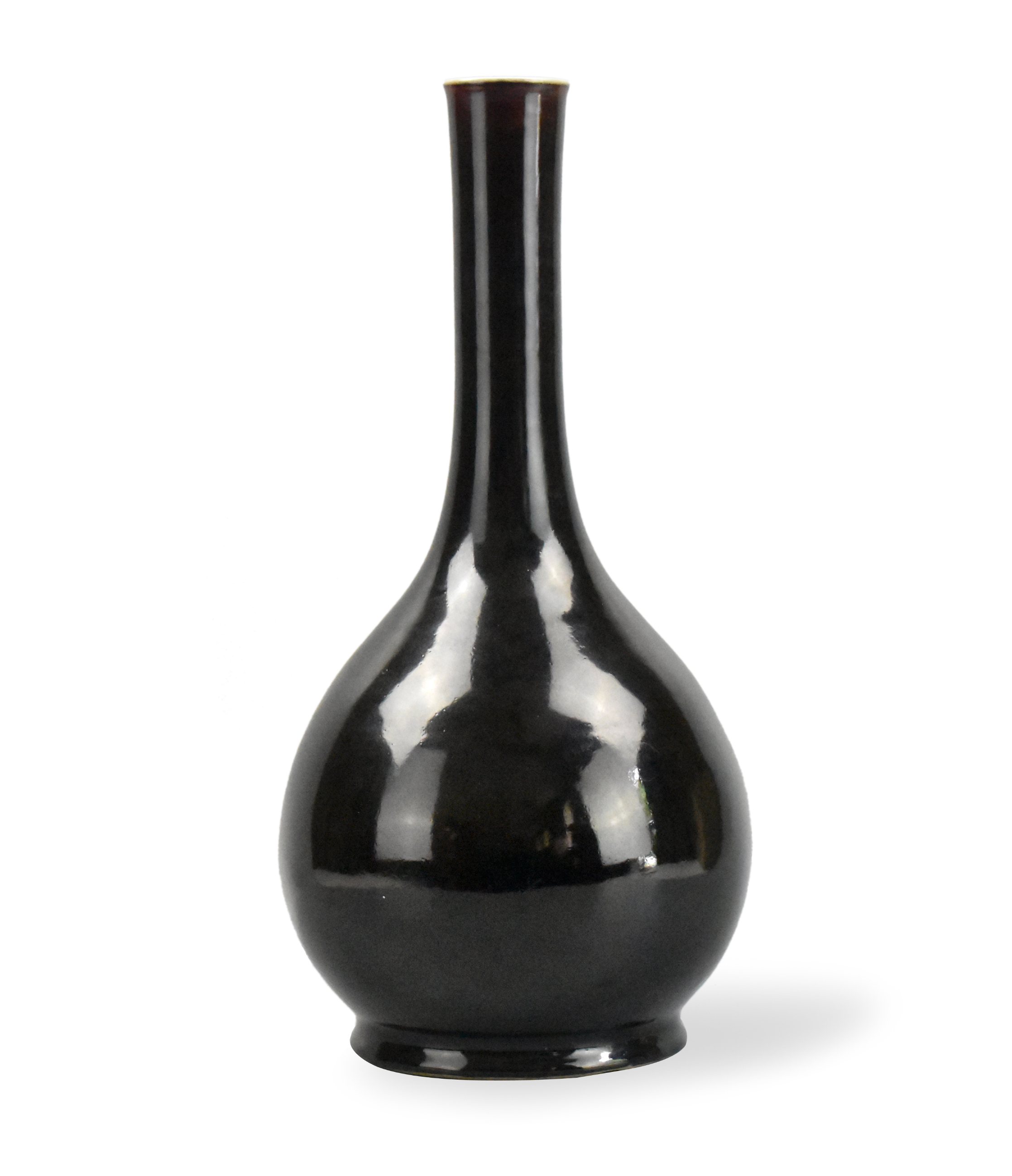 CHINESE BLACK GLAZED LONG NECK