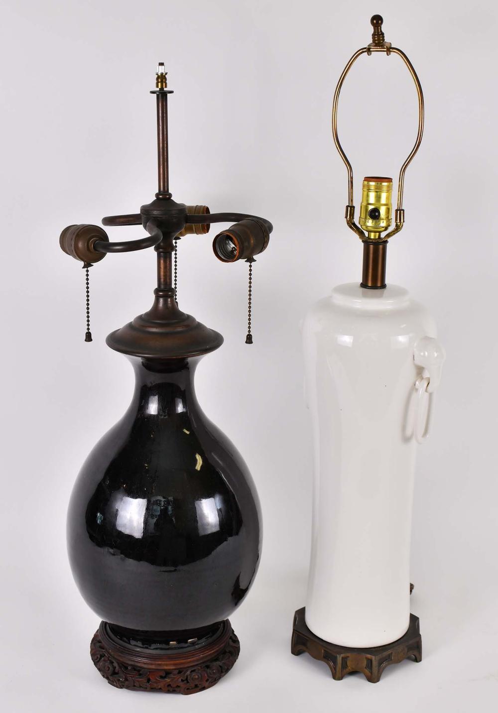CHINESE BLACK GLAZED PORCELAIN