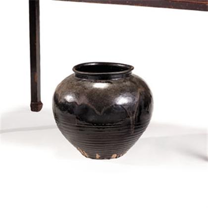 Chinese black glazed stoneware wine