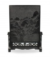 CHINESE BLACK INK CARVED TABLE