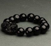 CHINESE BLACK JADE PIXIU BRACE