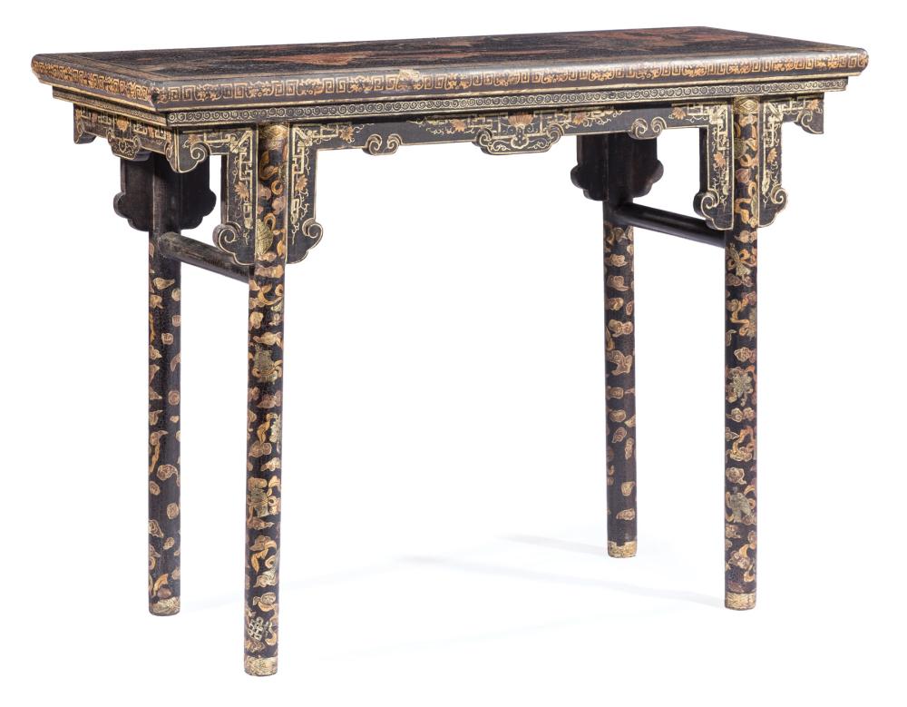 CHINESE BLACK LACQUER ALTAR